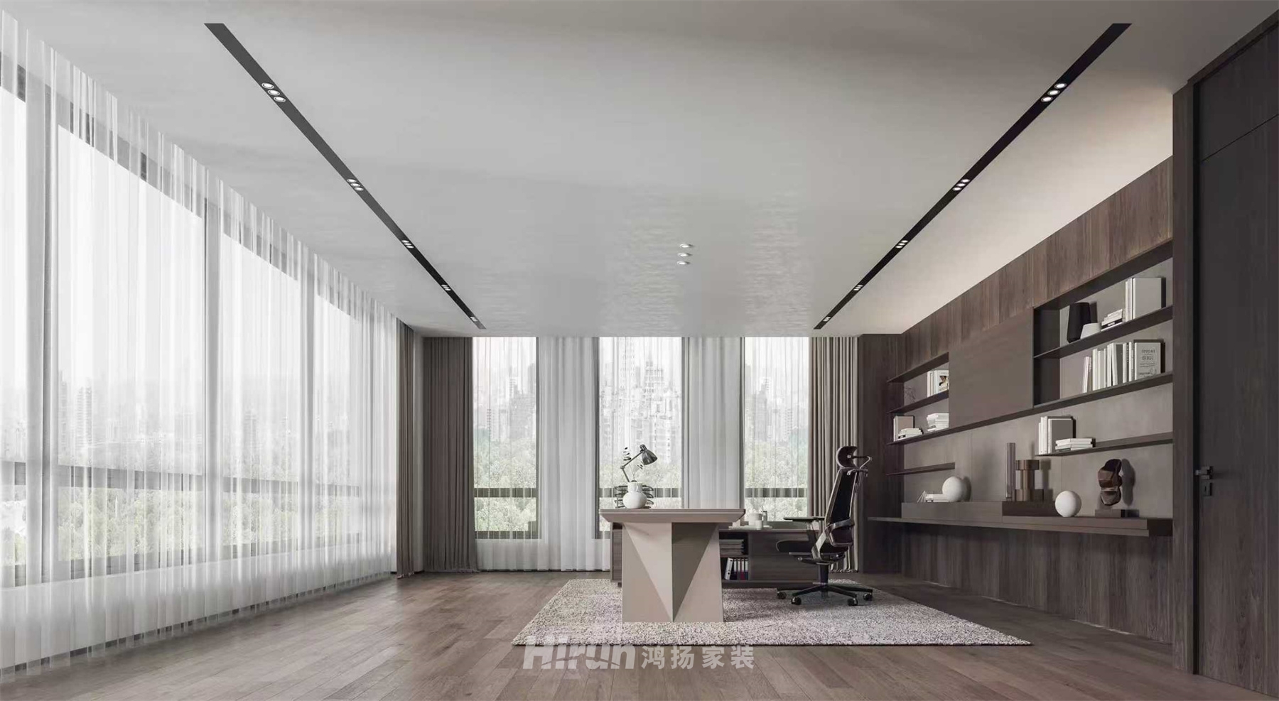 長沙總部基地1200㎡新裝飾主義別墅 裝修案例效果圖-7