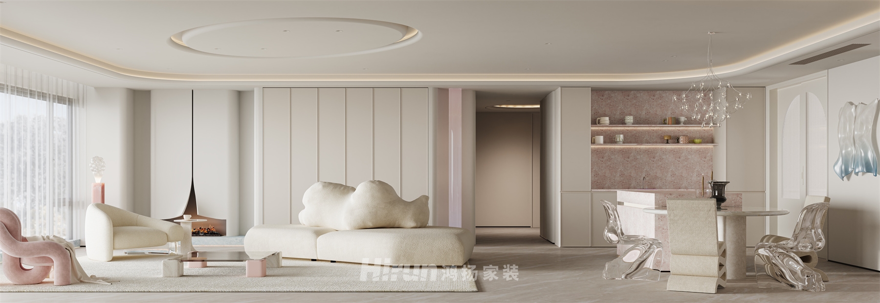 中海閱湘臺253㎡藝術室界大平層 裝修案例效果圖-3