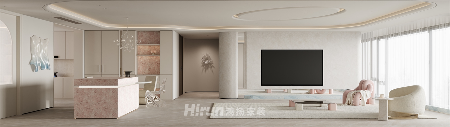 中海閱湘臺253㎡藝術室界大平層 裝修案例效果圖-1