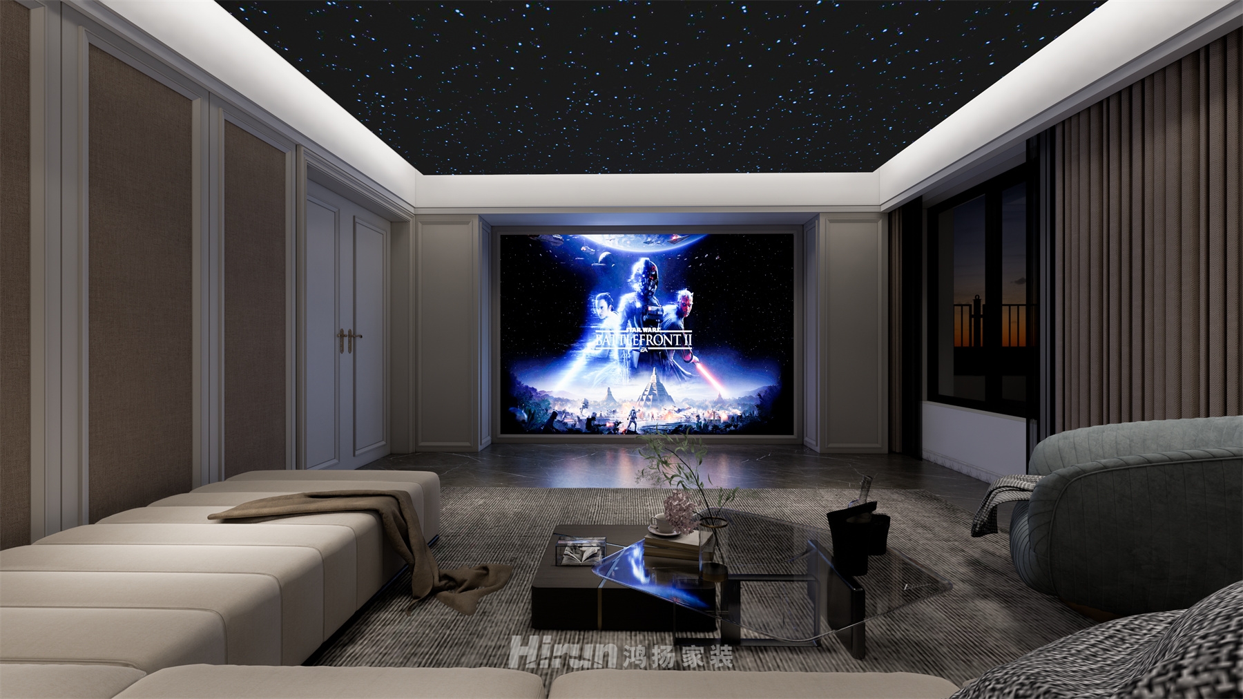 青竹湖畔680㎡輕歐簡美別墅 裝修案例效果圖-15