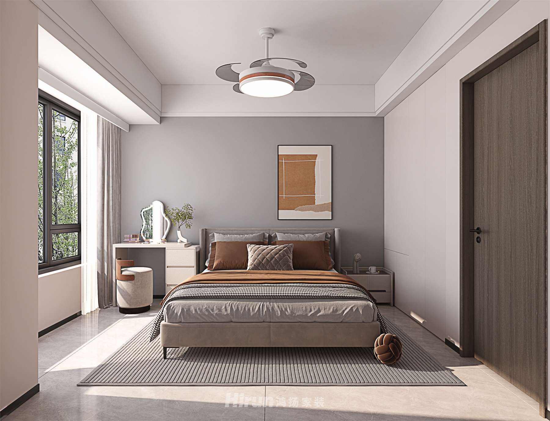 金信園林嘉園145㎡新裝飾主義四居室 裝修案例效果圖-8