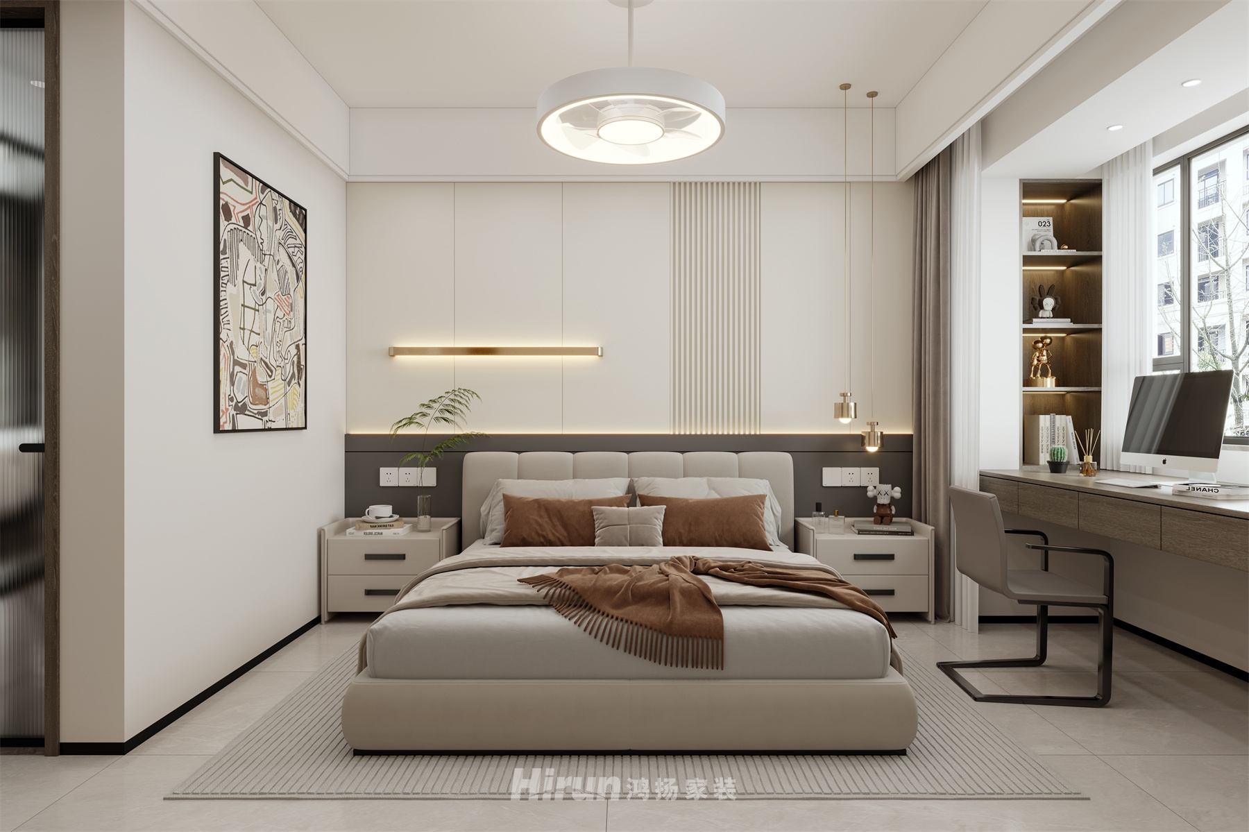 金信園林嘉園145㎡新裝飾主義四居室 裝修案例效果圖-4