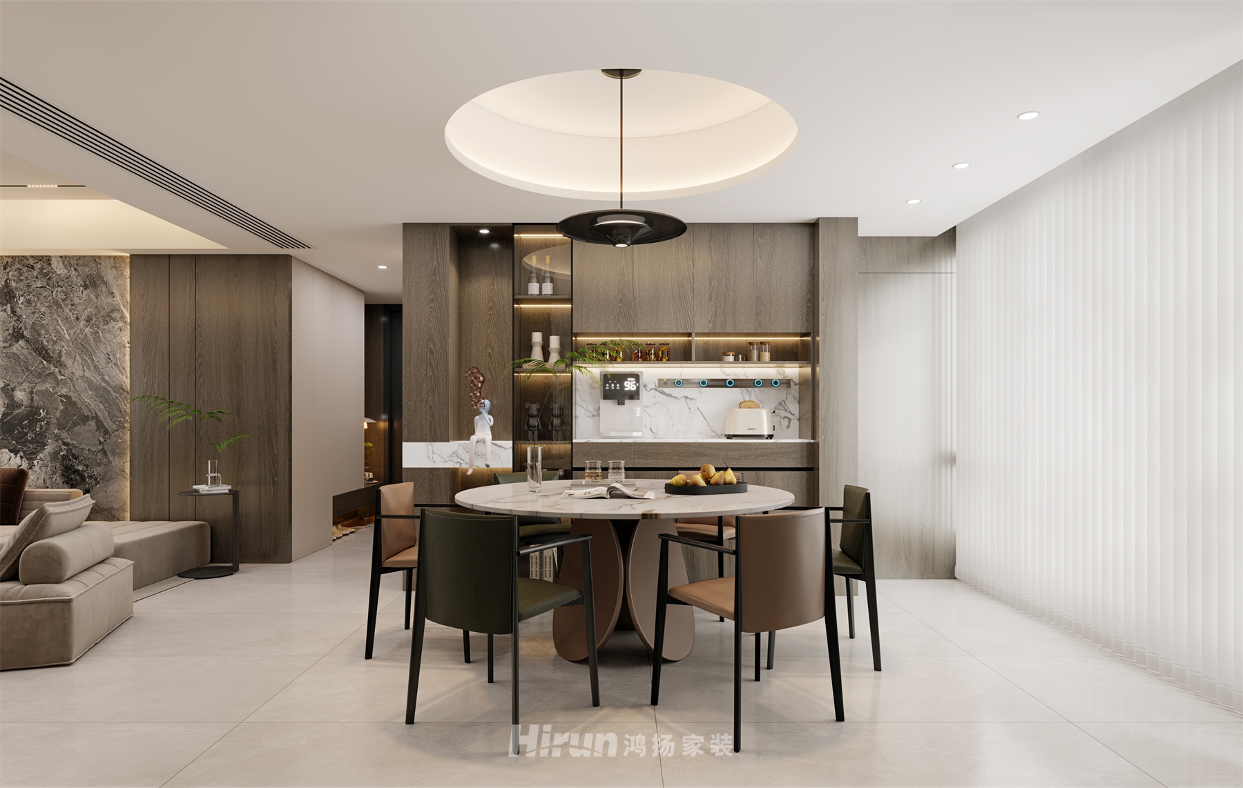 金信園林嘉園145㎡新裝飾主義四居室 裝修案例效果圖-3