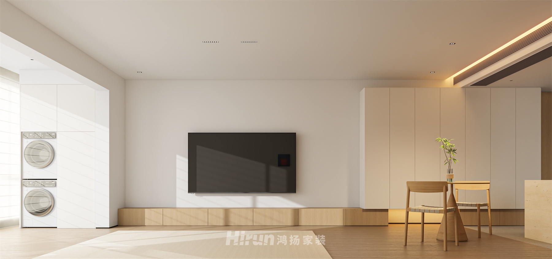 《貳柒0壹》104㎡北歐之光三居室 裝修案例效果圖-1