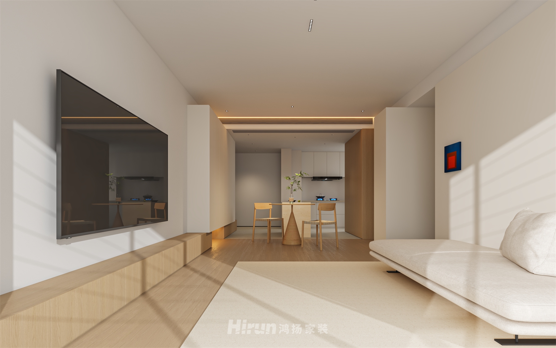 《貳柒0壹》104㎡北歐之光三居室 裝修案例效果圖-3