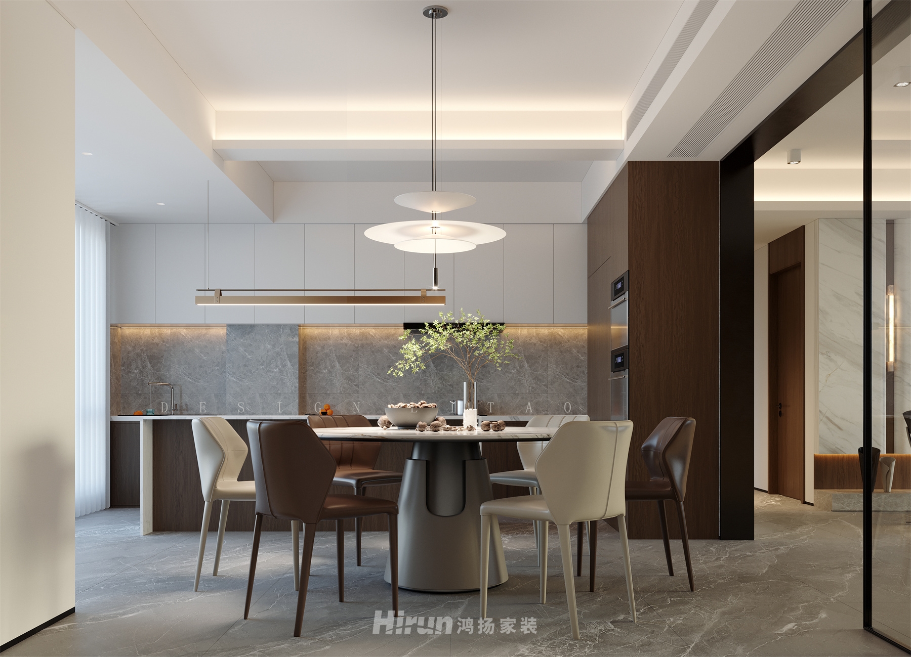 湘府和園210㎡雅致現代大平層 裝修案例效果圖-8