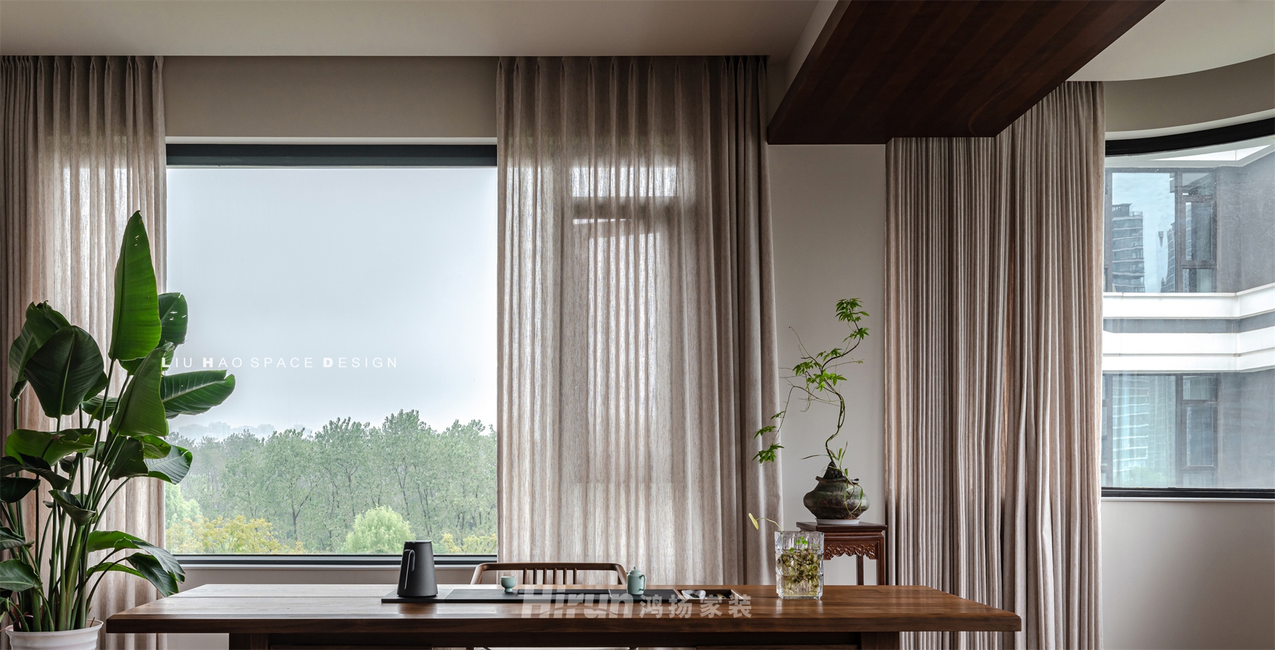 湘江玥180㎡江南印象三居室 裝修案例實景圖-1