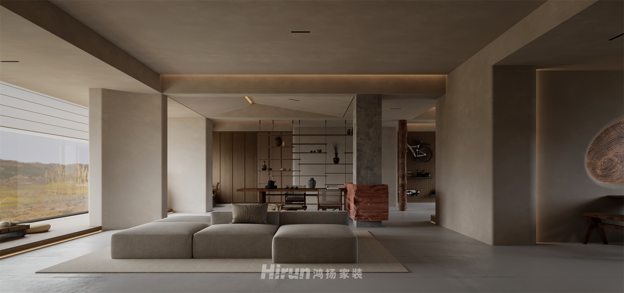 《破界·侘居》290㎡極簡侘寂復式 裝修案例效果圖-4