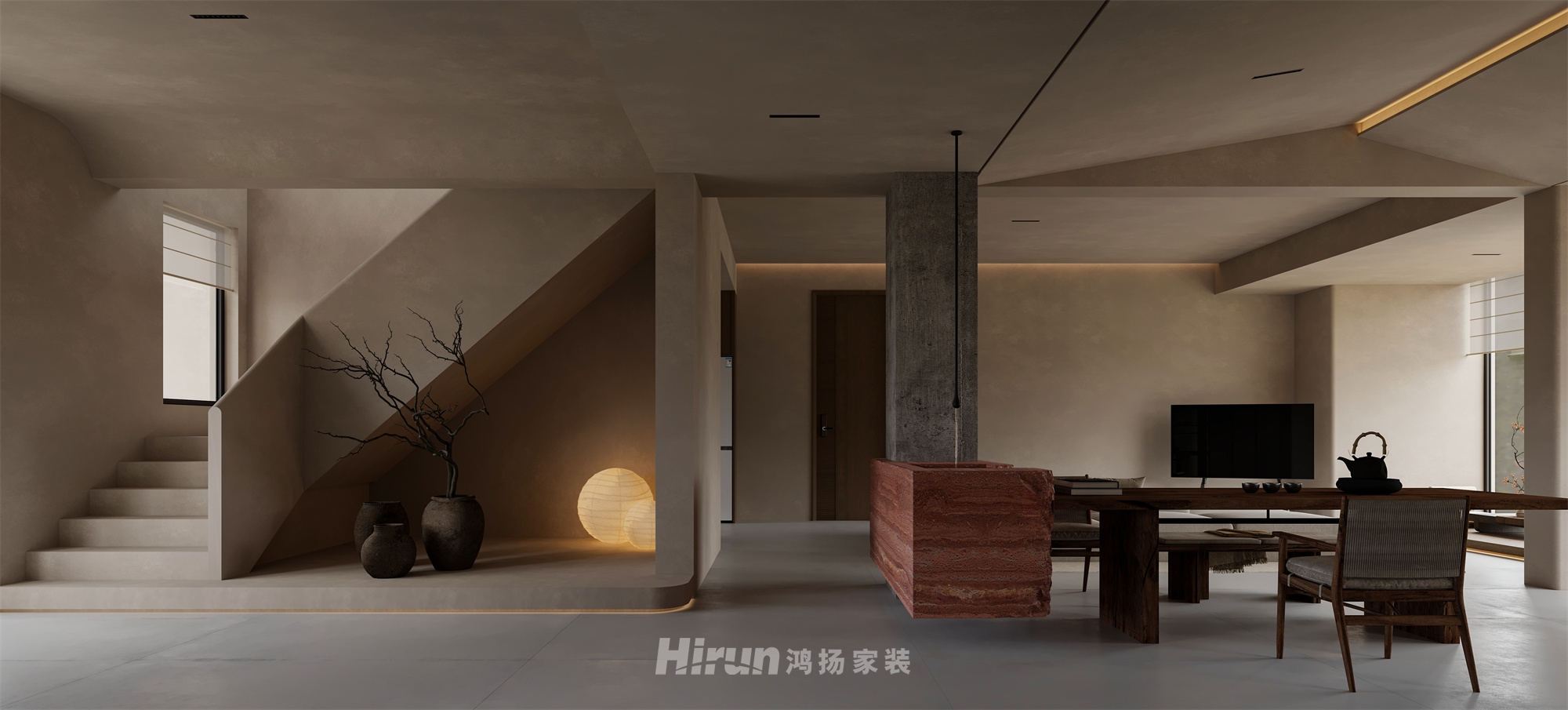 《破界·侘居》290㎡極簡侘寂復式 裝修案例效果圖-3