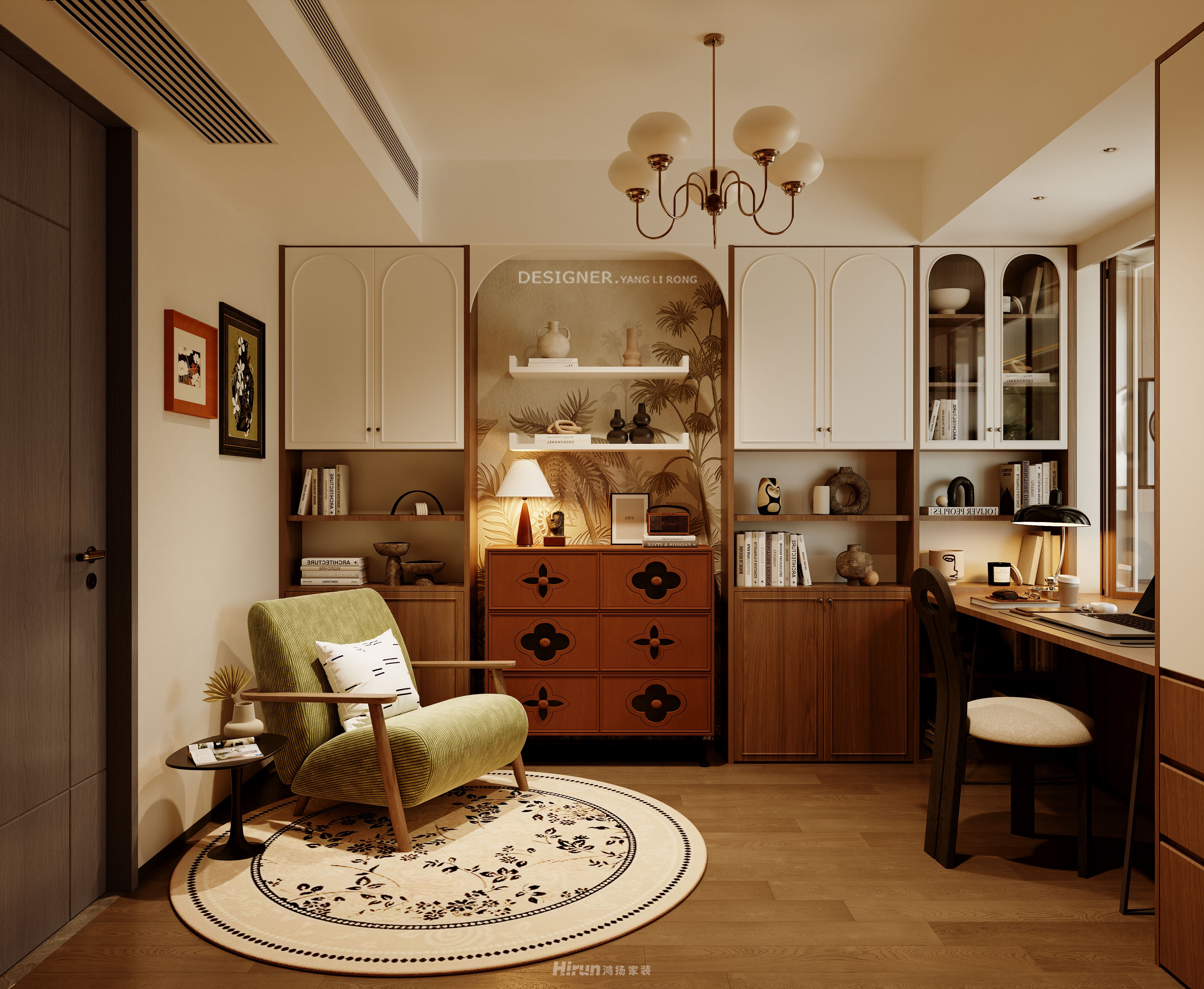 璞悅灣160㎡復古風潮四居室 裝修案例效果圖-9