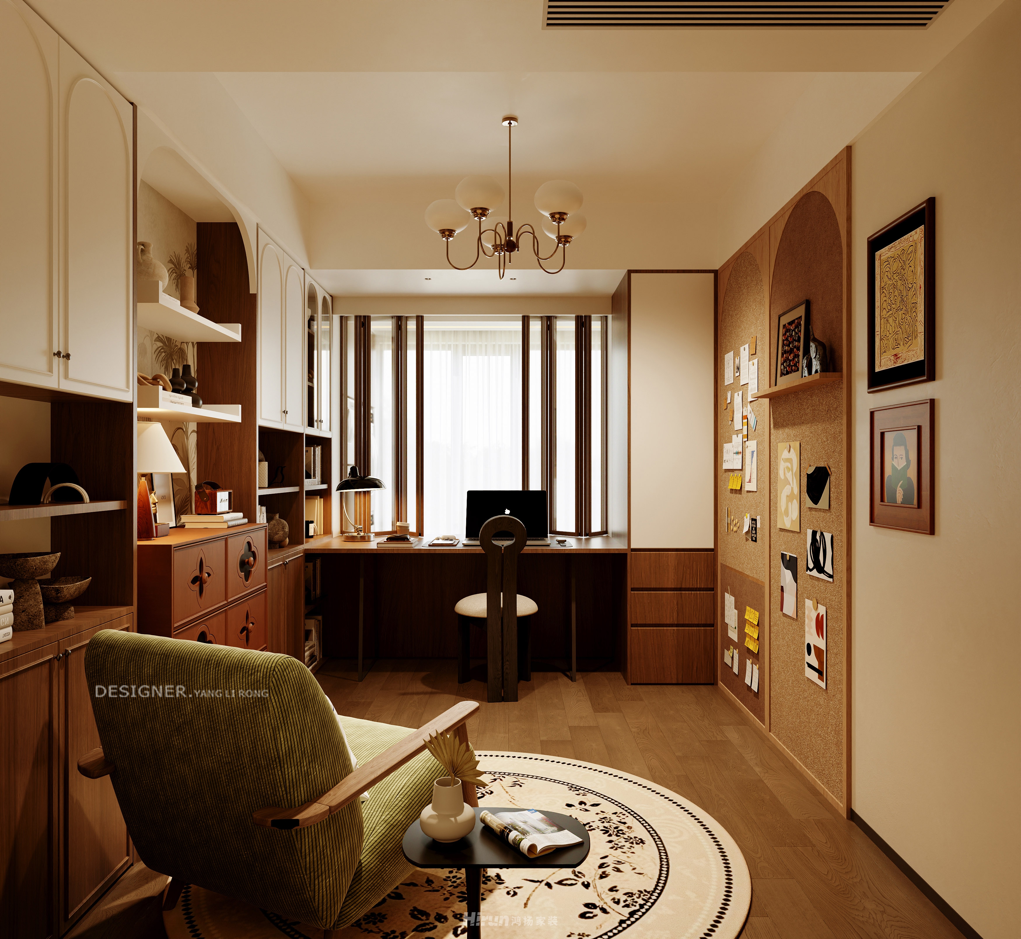 璞悅灣160㎡復古風潮四居室 裝修案例效果圖-15