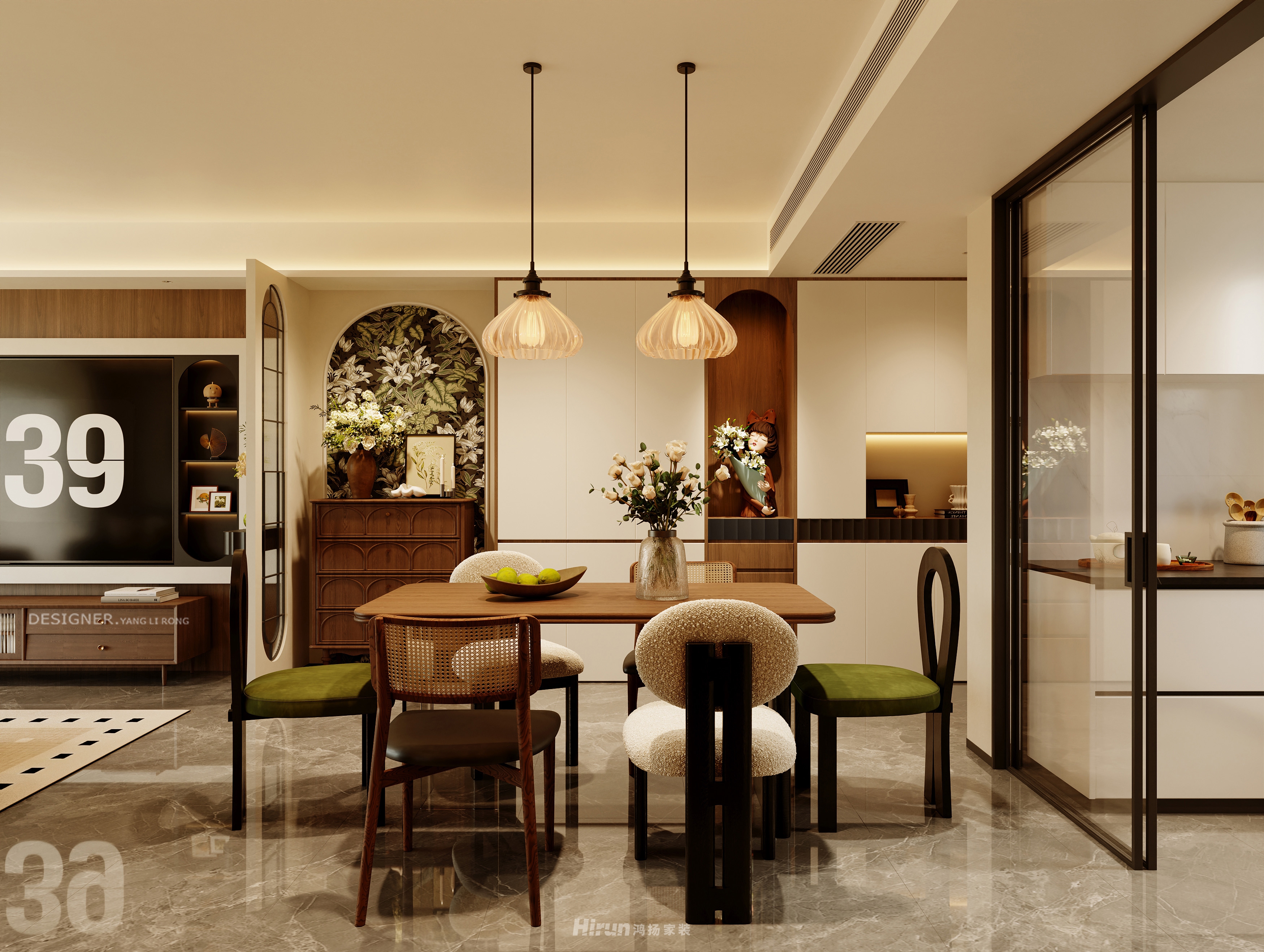 璞悅灣160㎡復古風潮四居室 裝修案例效果圖-18