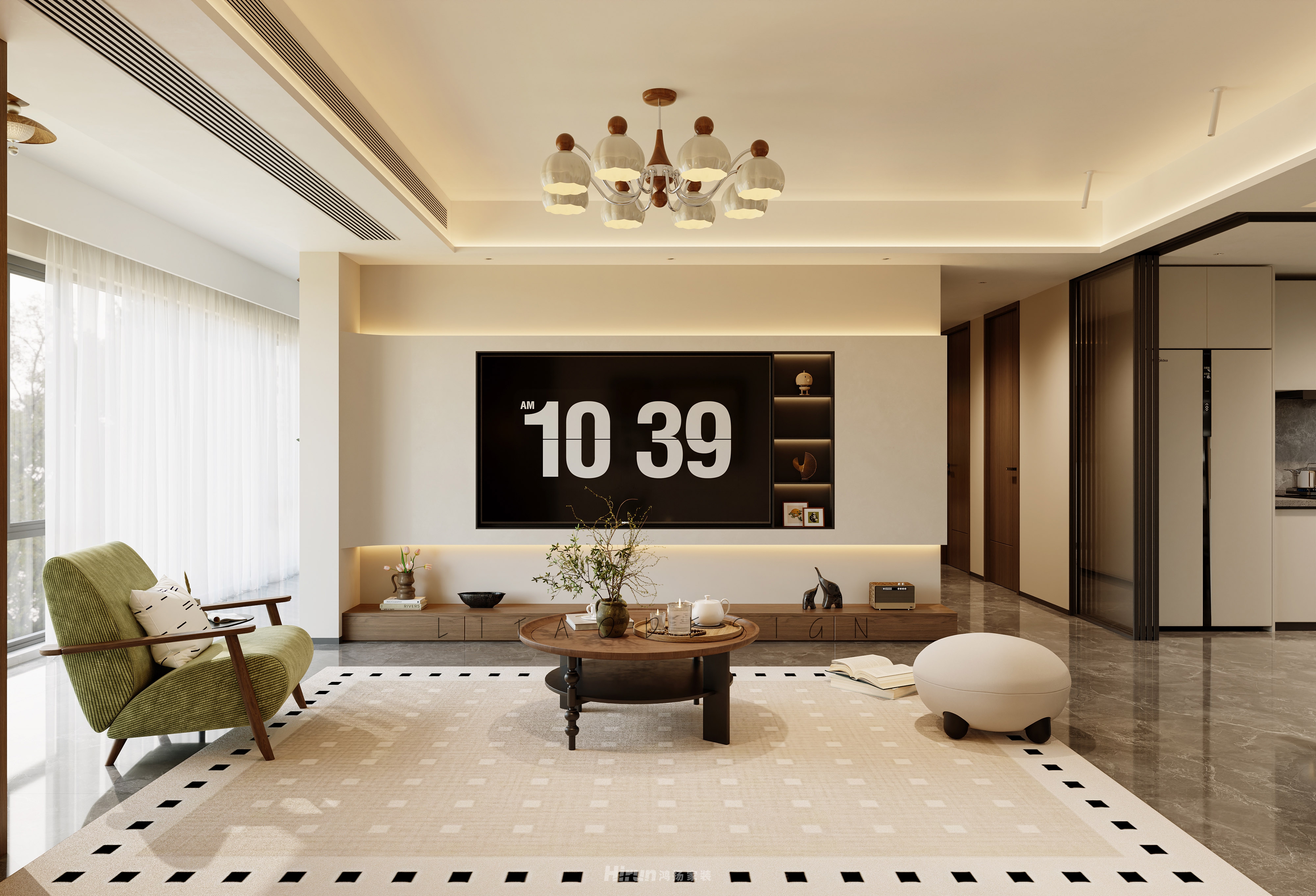 美的云璟136㎡復(fù)古風(fēng)潮四居室 裝修案例效果圖-8