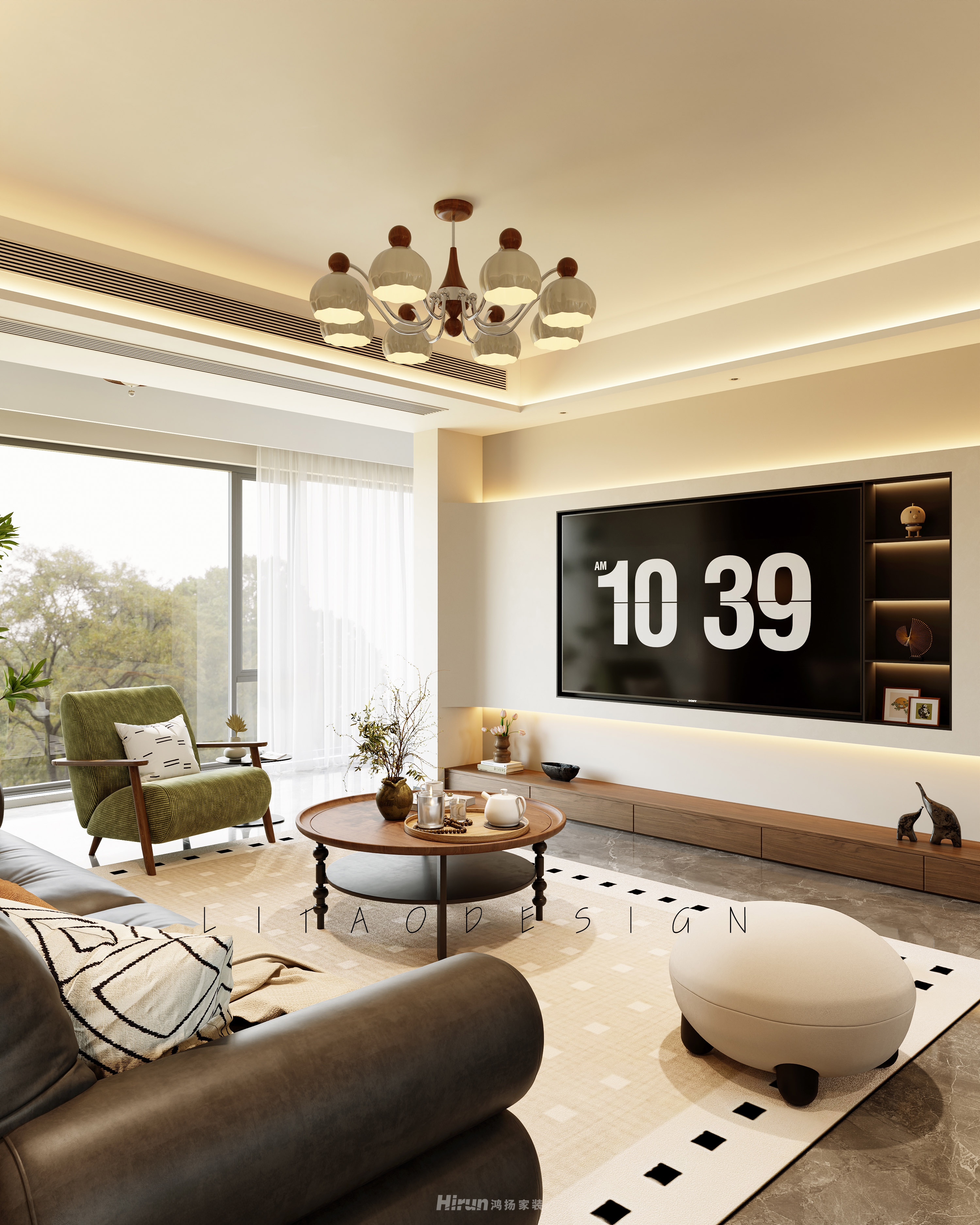 美的云璟136㎡復(fù)古風(fēng)潮四居室 裝修案例效果圖-7