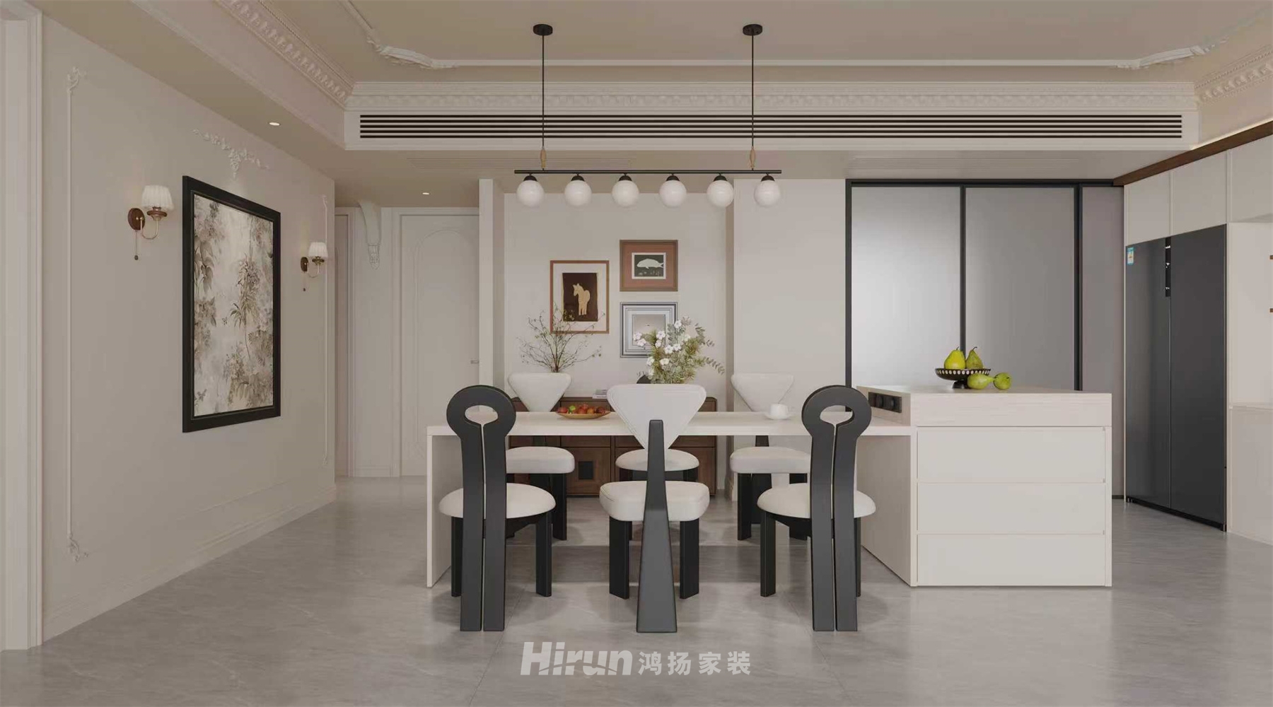 璞悅灣170㎡歐美香頌四居室 裝修案例效果圖-3