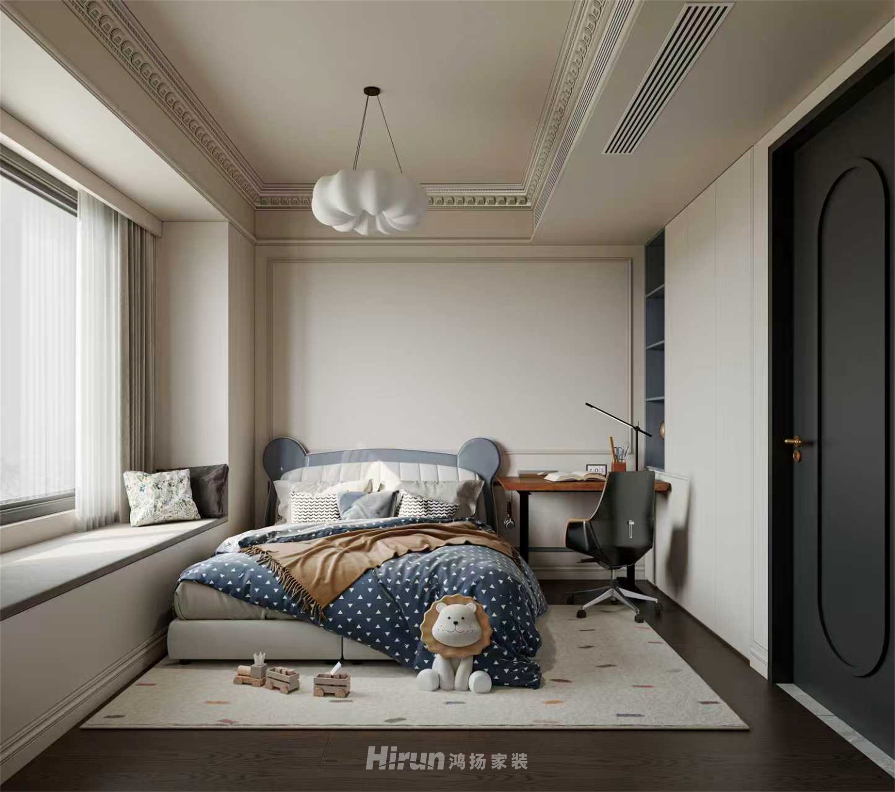 璞悅灣170㎡歐美香頌四居室 裝修案例效果圖-9