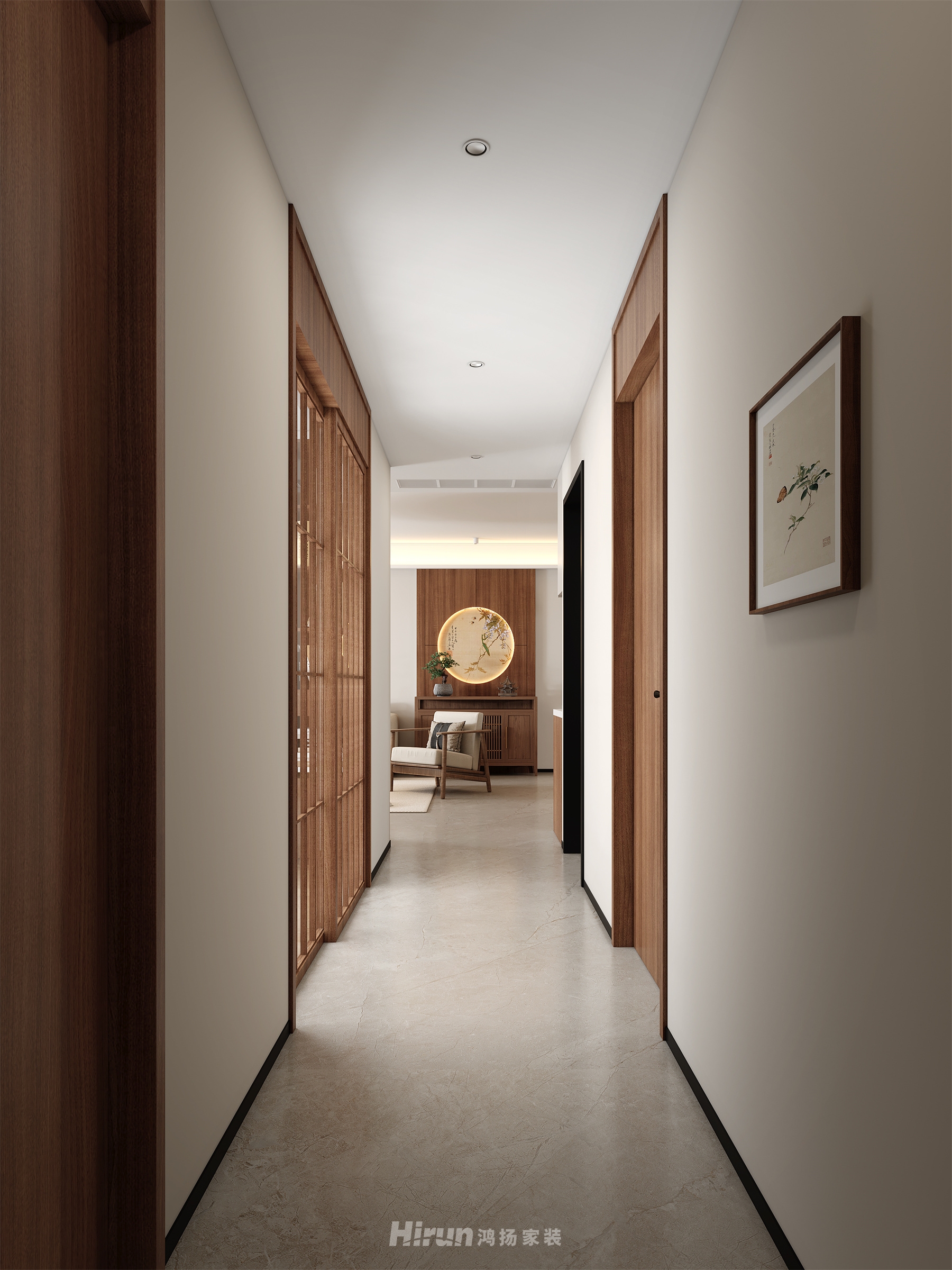 森林公園130㎡復合寫意四居室 裝修案例效果圖-4